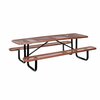 Vestil Metal Rectangle Picnic Table, 96", Brown PT-MX-3096-BN